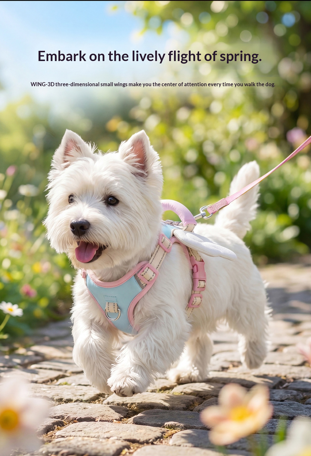 Angel Wings Dog Leash Outdoor Vest-Style Harness detail photo 6