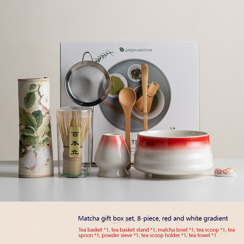 Japanese Ceramic Matcha Whisking Set - 8 Pieces