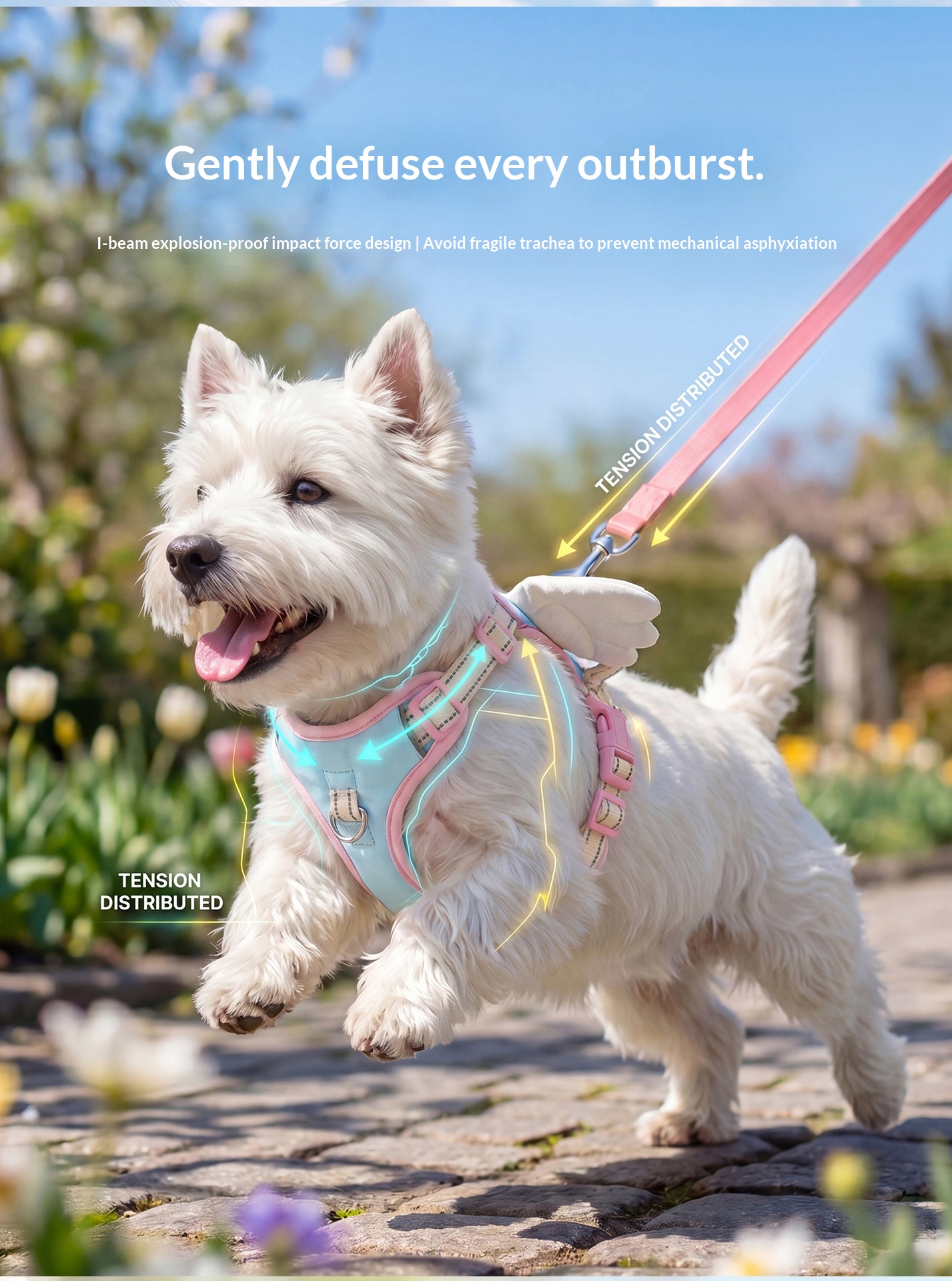 Angel Wings Dog Leash Outdoor Vest-Style Harness detail photo 7