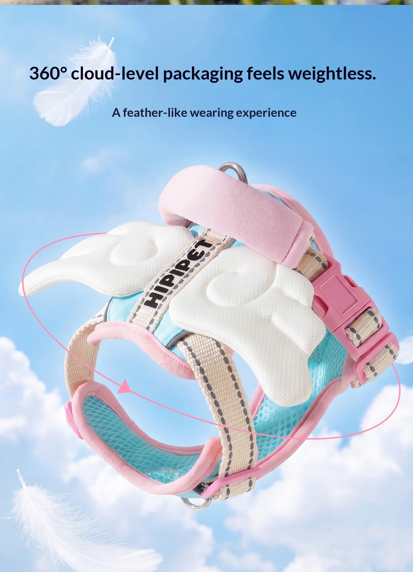 Angel Wings Dog Leash Outdoor Vest-Style Harness detail photo 4