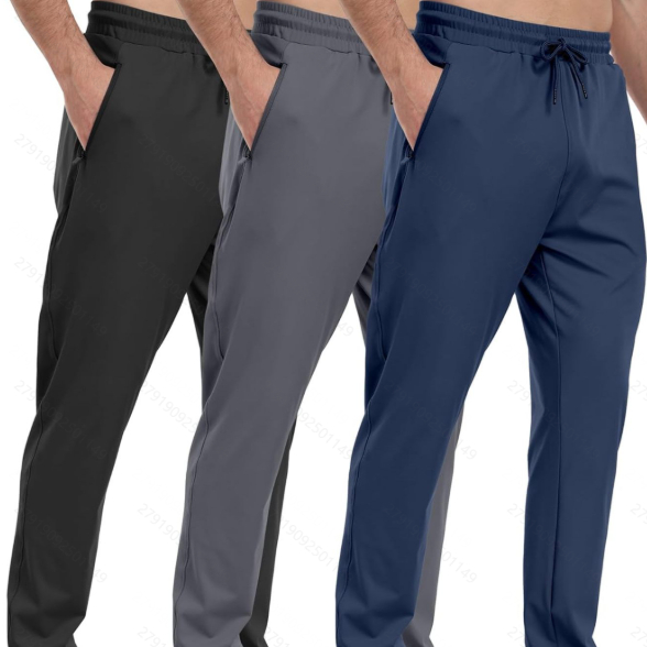 Zipper Pocket Sweatpants For Men Are Light And Elastic.
