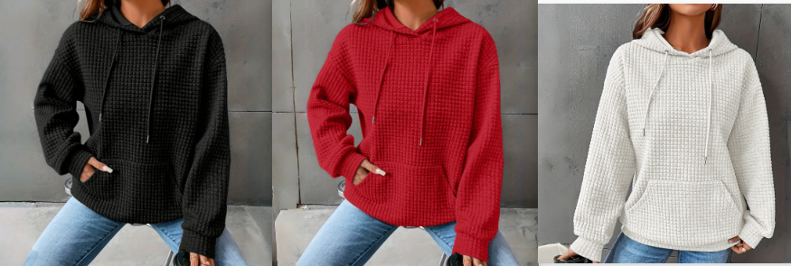 Women's Loose Fitting Hooded Long Sleeved Sweatshirt image 11