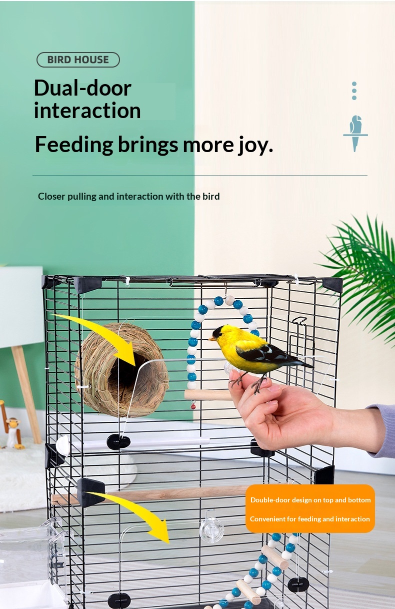 Heightened Transparent Birdcage Parrot Display Cage detail photo 4