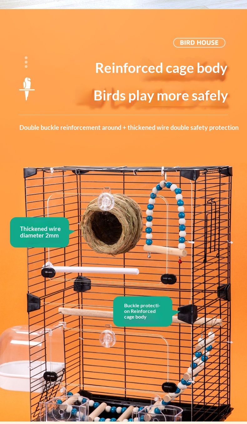 Heightened Transparent Birdcage Parrot Display Cage detail photo 8