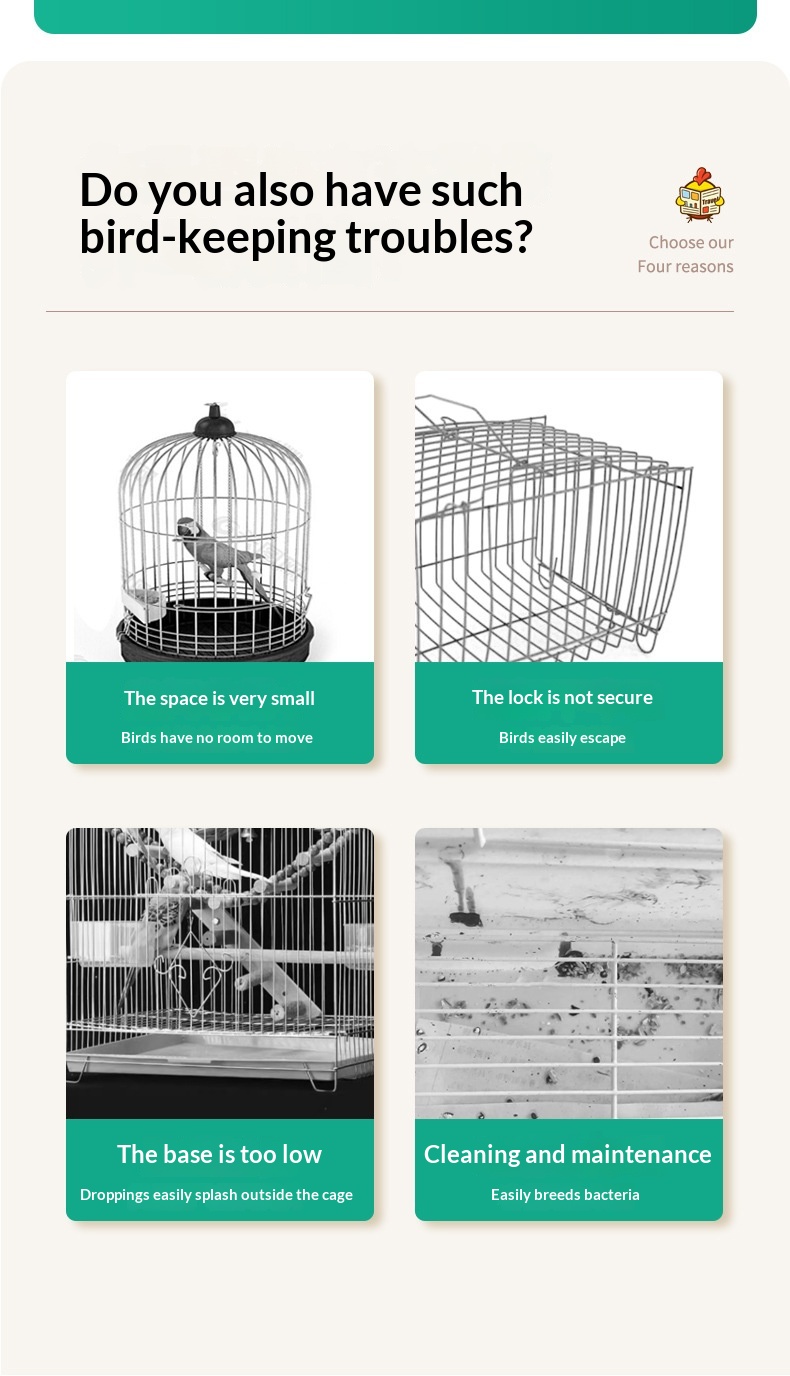 Heightened Transparent Birdcage Parrot Display Cage detail photo 2