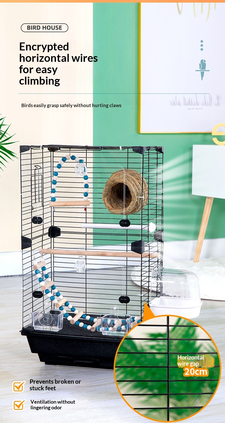 Heightened Transparent Birdcage Parrot Display Cage detail photo 7