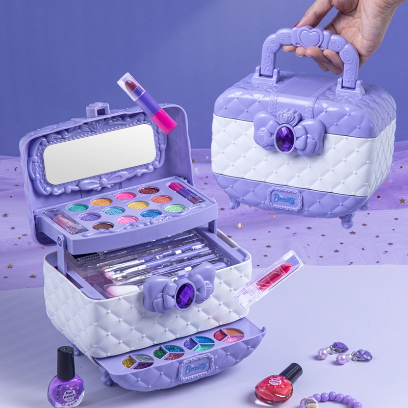 Kids Girls Princess Makeup Box Cosmetics Set