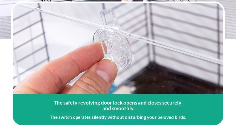 Heightened Transparent Birdcage Parrot Display Cage detail photo 5