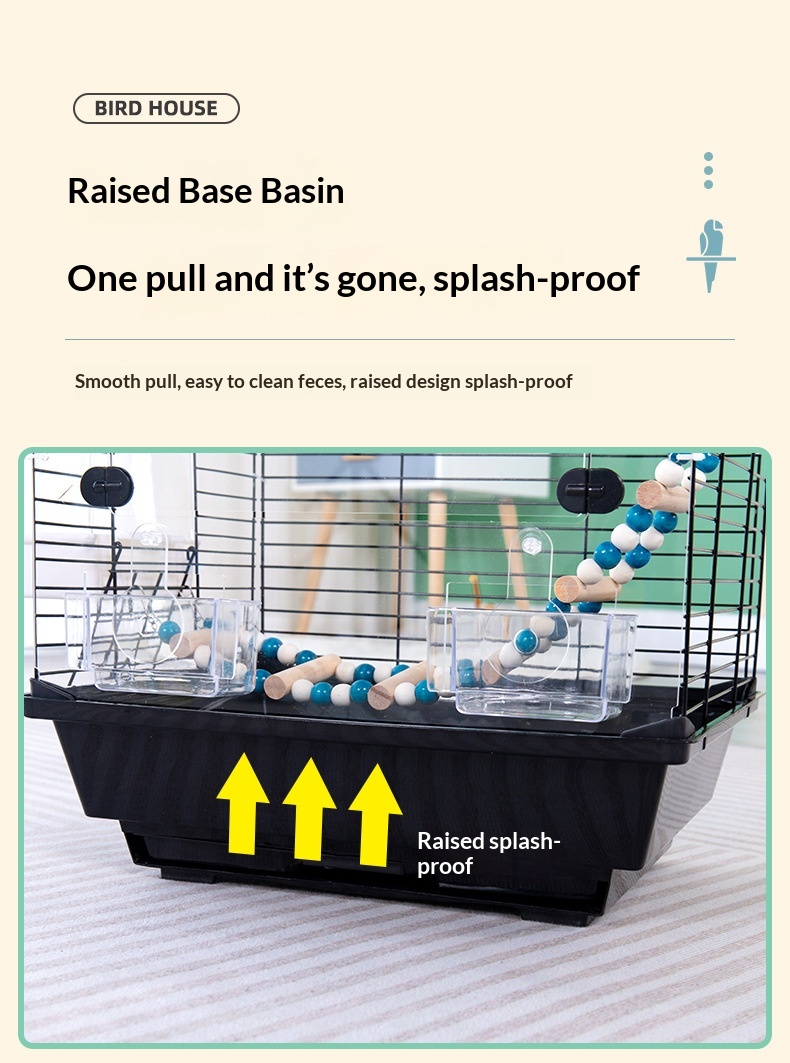 Heightened Transparent Birdcage Parrot Display Cage detail photo 9