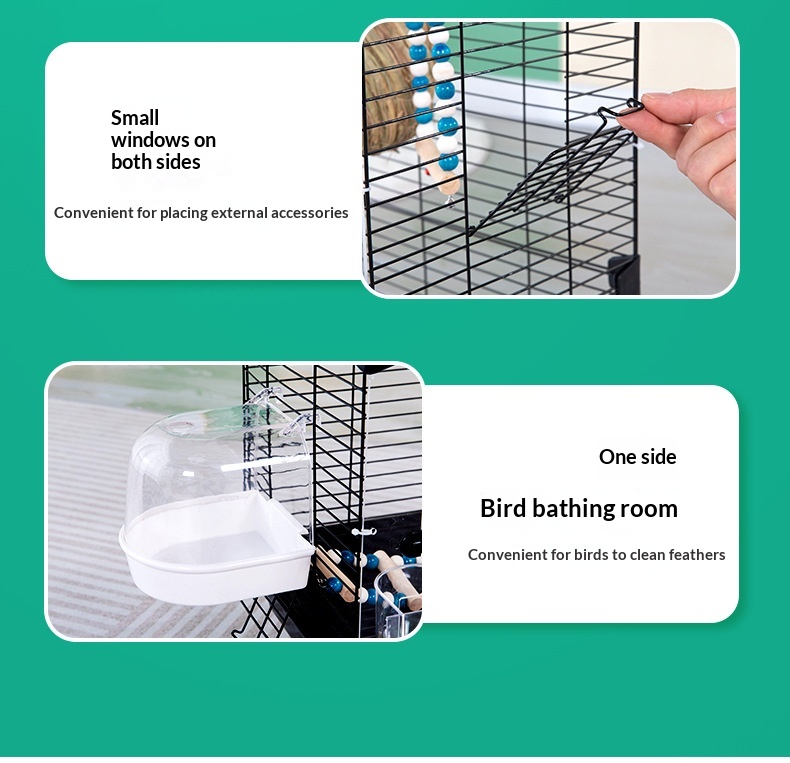 Heightened Transparent Birdcage Parrot Display Cage detail photo 14