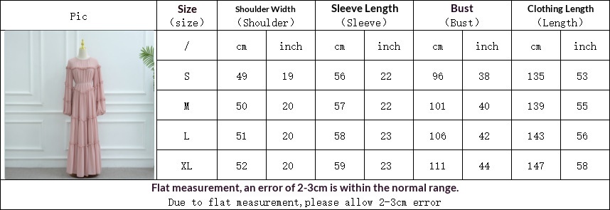 Lace-Trim Long-Sleeve Tiered Maxi Dress — product details and sizing image 1