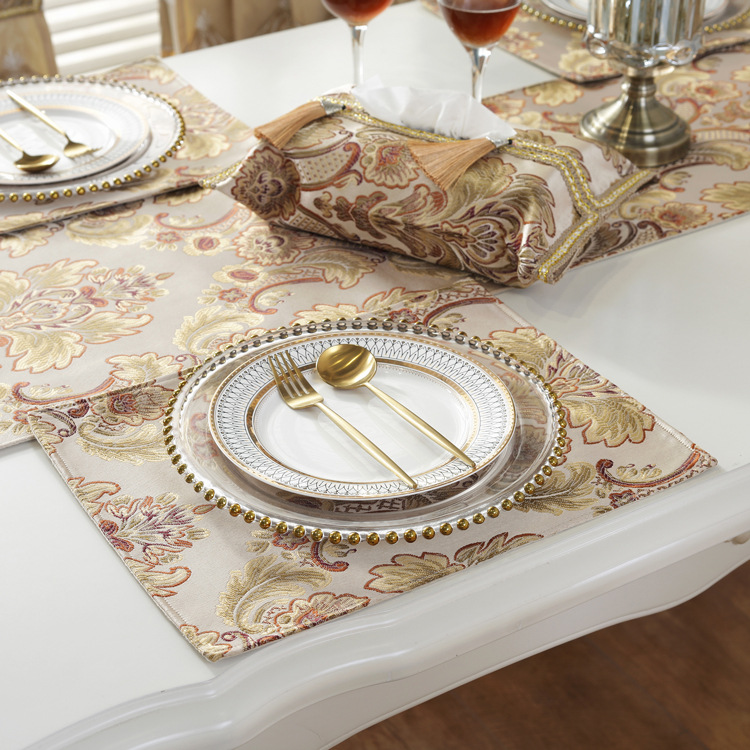 Placemat Table Mat Jacquard Anti-scalding Heat Insulation Plate Bowl West Placemat