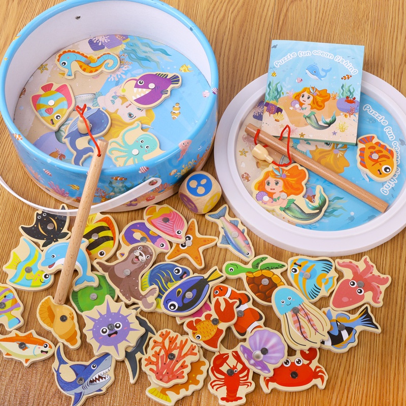 Wooden Magnetic Fishing Toy For Babies And Children