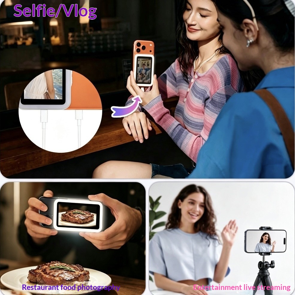 Fill-light Lamp With Audio Function For Mobile Phone Selfie And Screen Mirroring 2