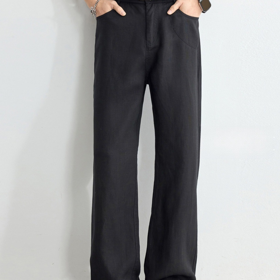 Solo Ride Sky Silk Linen Straight Leg Cool Touch Breathable Casual Pants