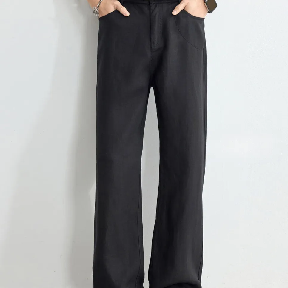 Solo Ride Sky Silk Linen Straight Leg