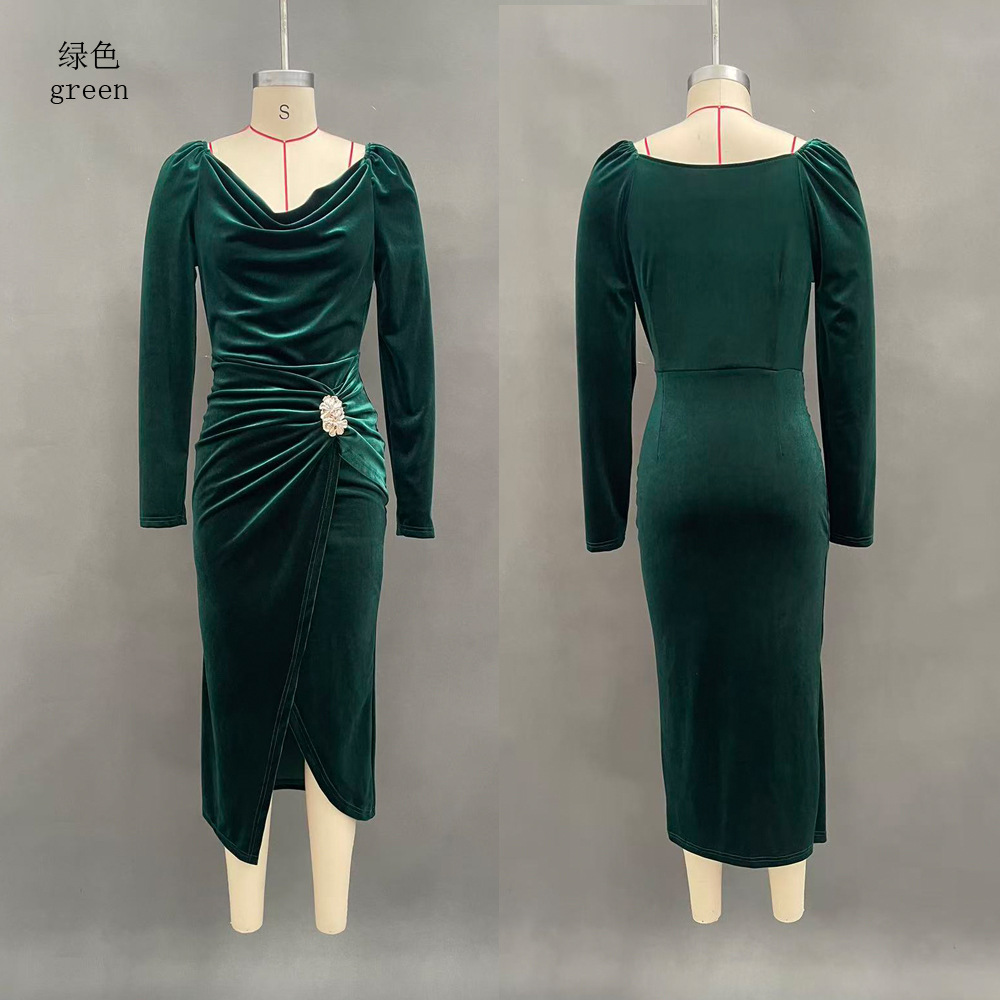 Bordeaux Velvet Wrap Midi – detail 9