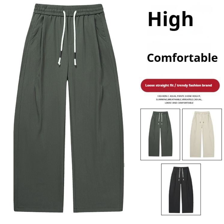 Mens Relaxed-fit Straight-leg Casual Pants
