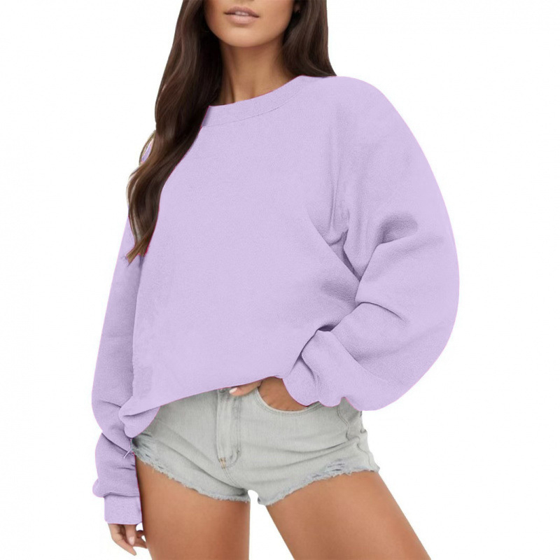 Loose fit crew neck sweatshirt for women