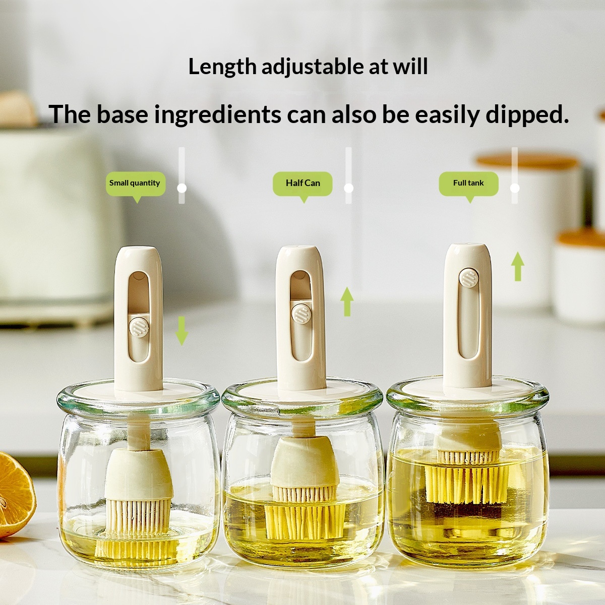 Extendable Oil Brush Bottle With Integrated Brush CapHigh-Temperature Resistant Silicone Oil Brush