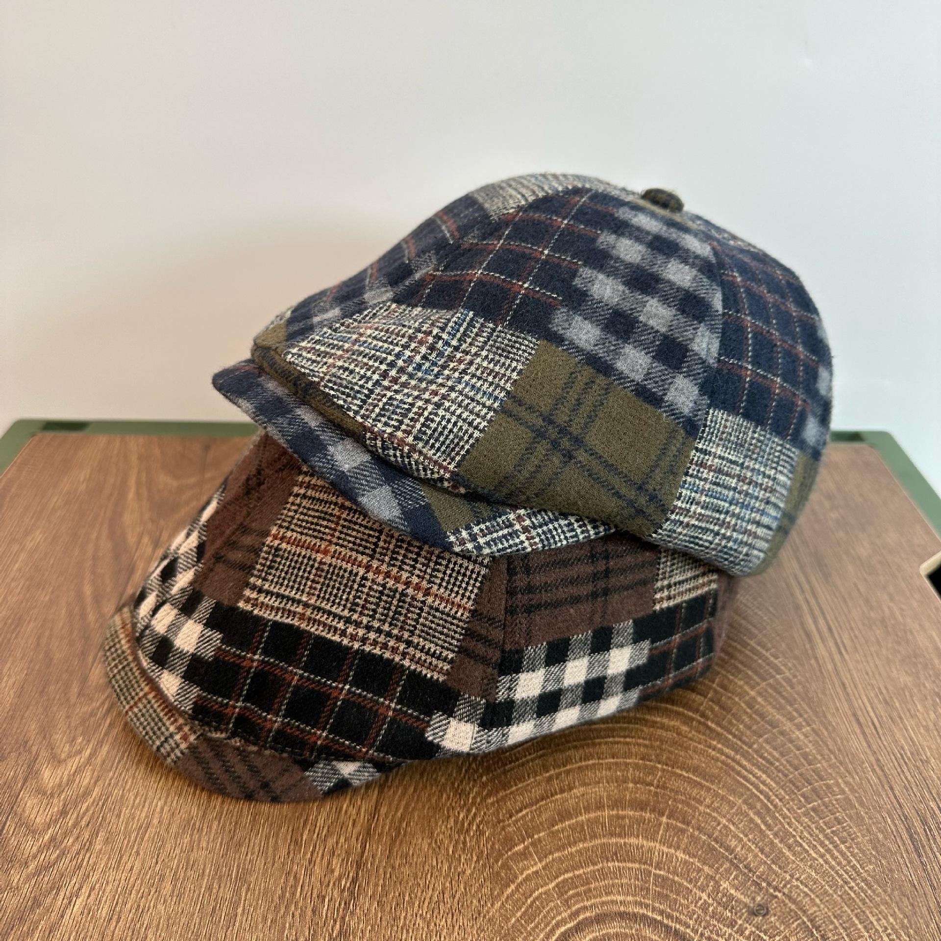 Retro British-style Versatile Color-block Beret