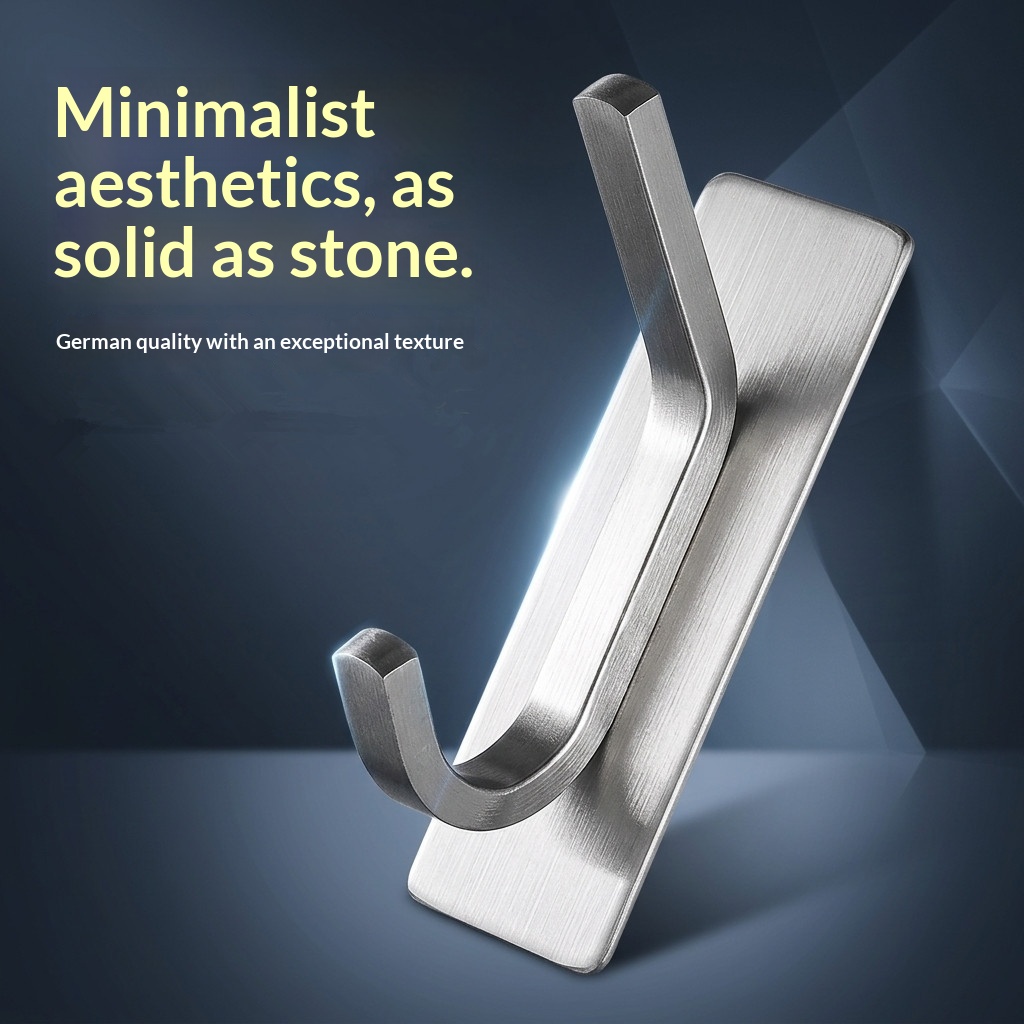 Strong Stainless Steel Adhesive Bathroom Hook Nail-free