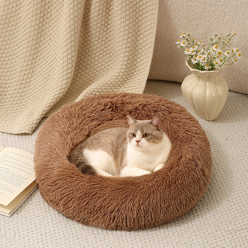 Doghouse Cathouse Pet Bed Round Plush Winter Depth