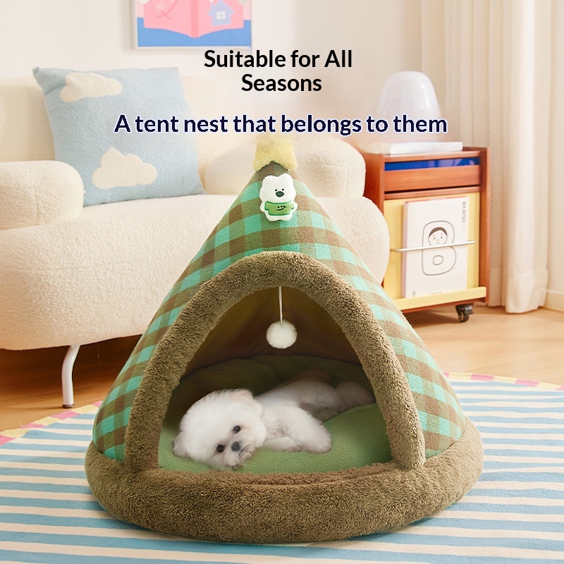 Four-Season Universal Closed-Style Christmas Cat Bed With A Sense Of Security