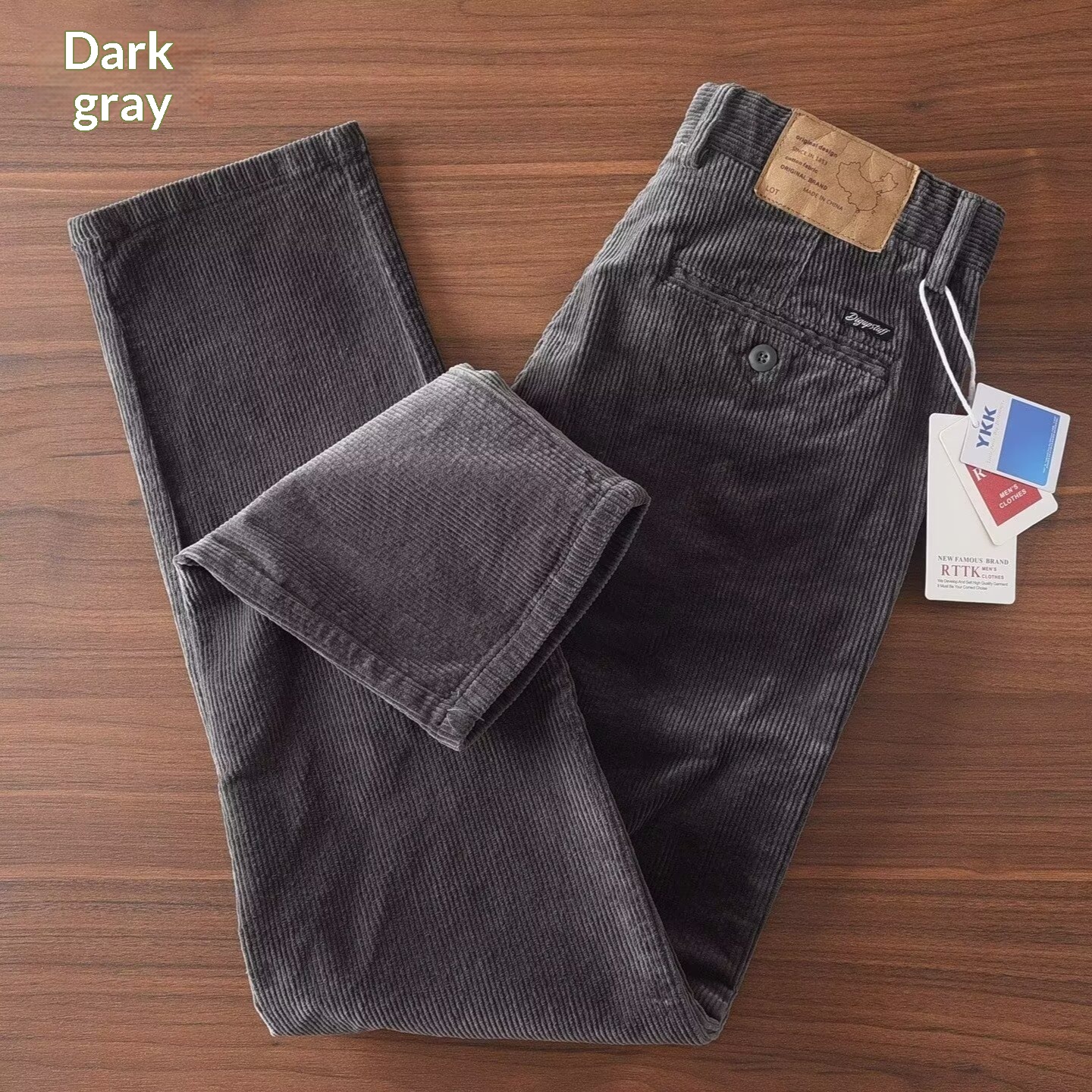 Retro Casual Mens Everyday Versatile Straight-leg Trousers Workwear Pants
