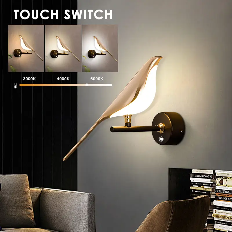 Golden Bird LED Wall Lights Parlor Bar