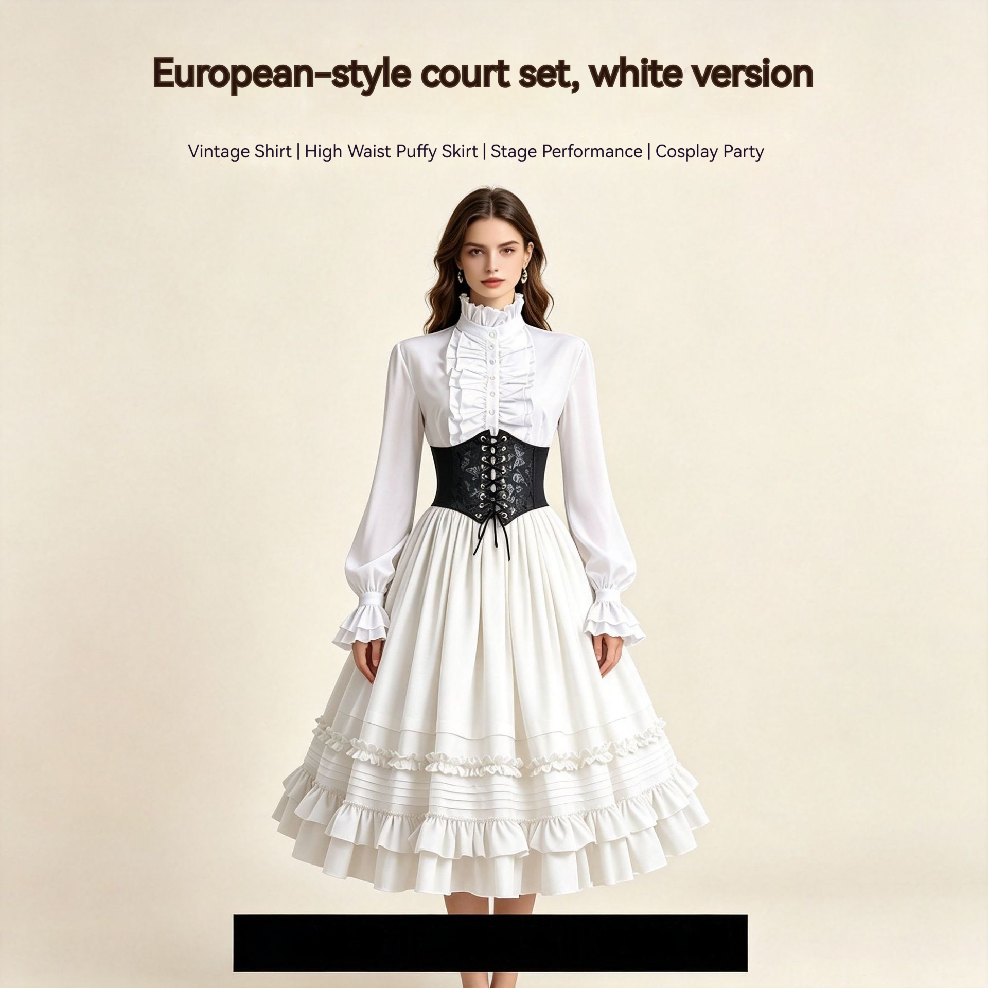 Halloween Lolita Dress Set Womens Party Performance Outfit