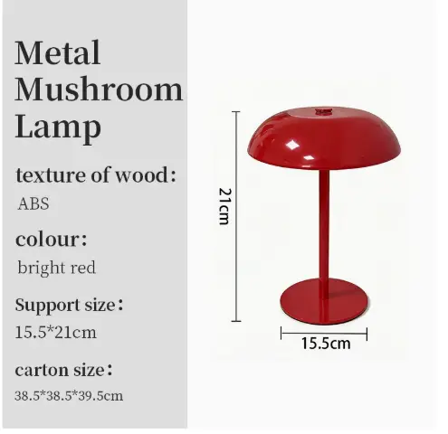 Iron Mushroom Charging Table Lamp For Bedroom And Dining Room Decor