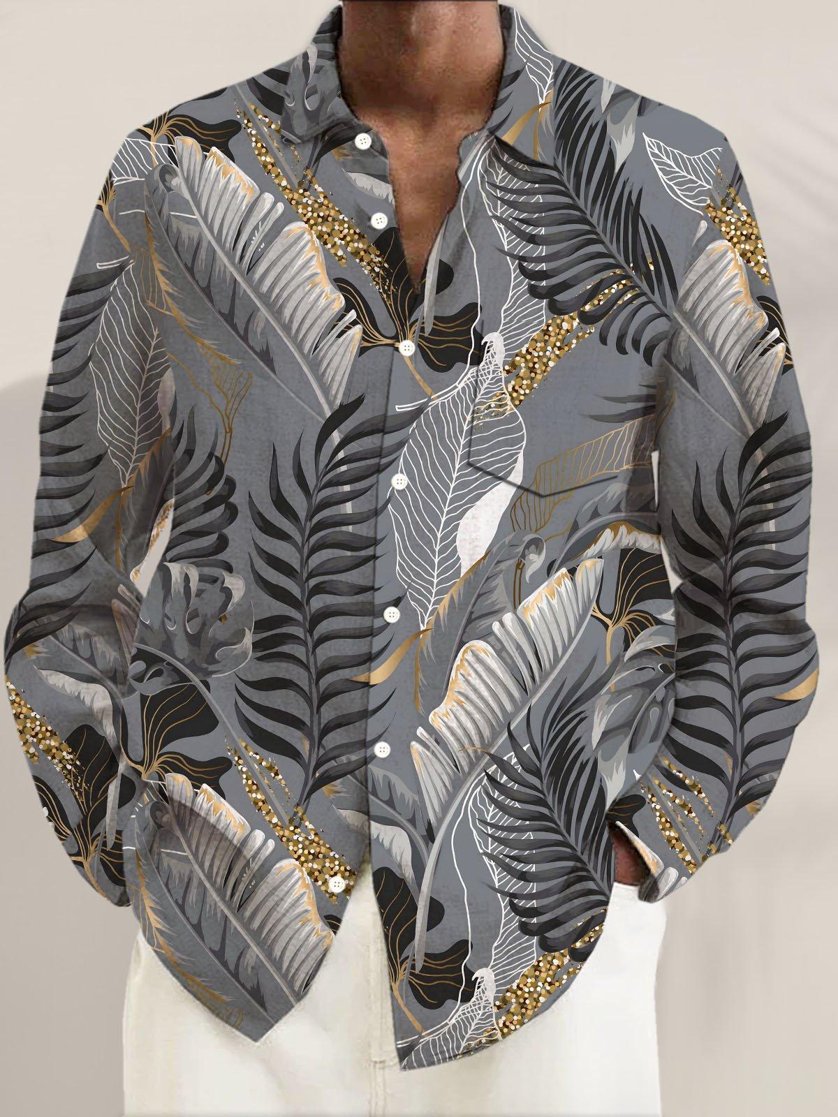 Printed Long-sleeve Casual Top For Men