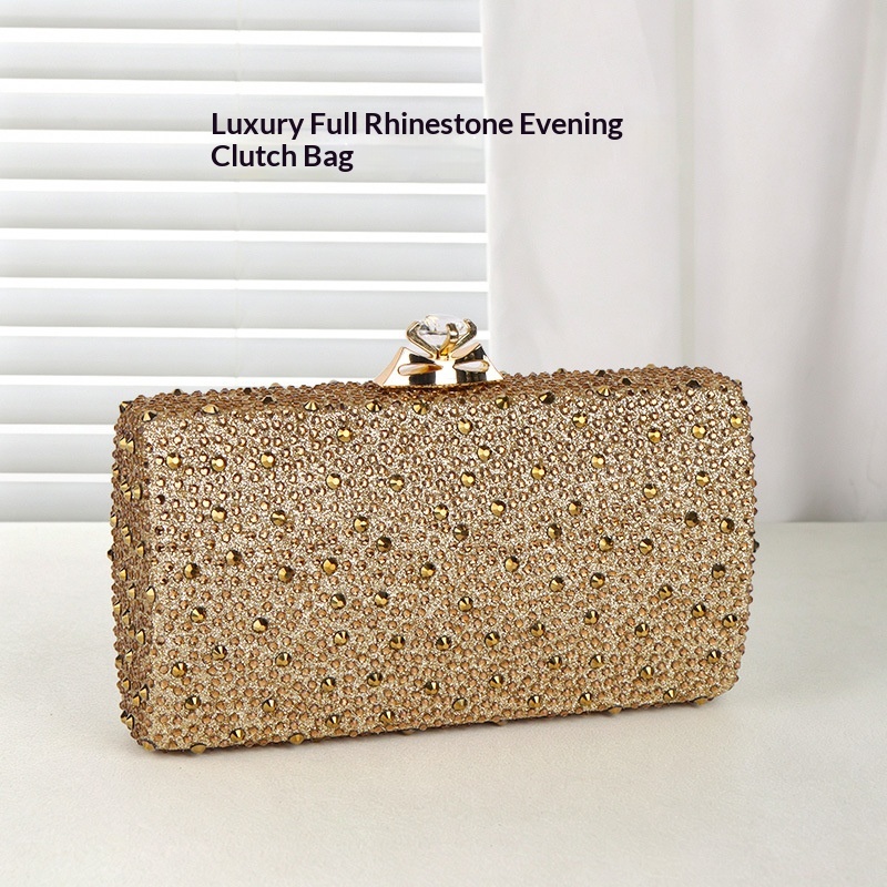 Golden-sequined All-diamond Evening Bagstylish And Elegant For Women