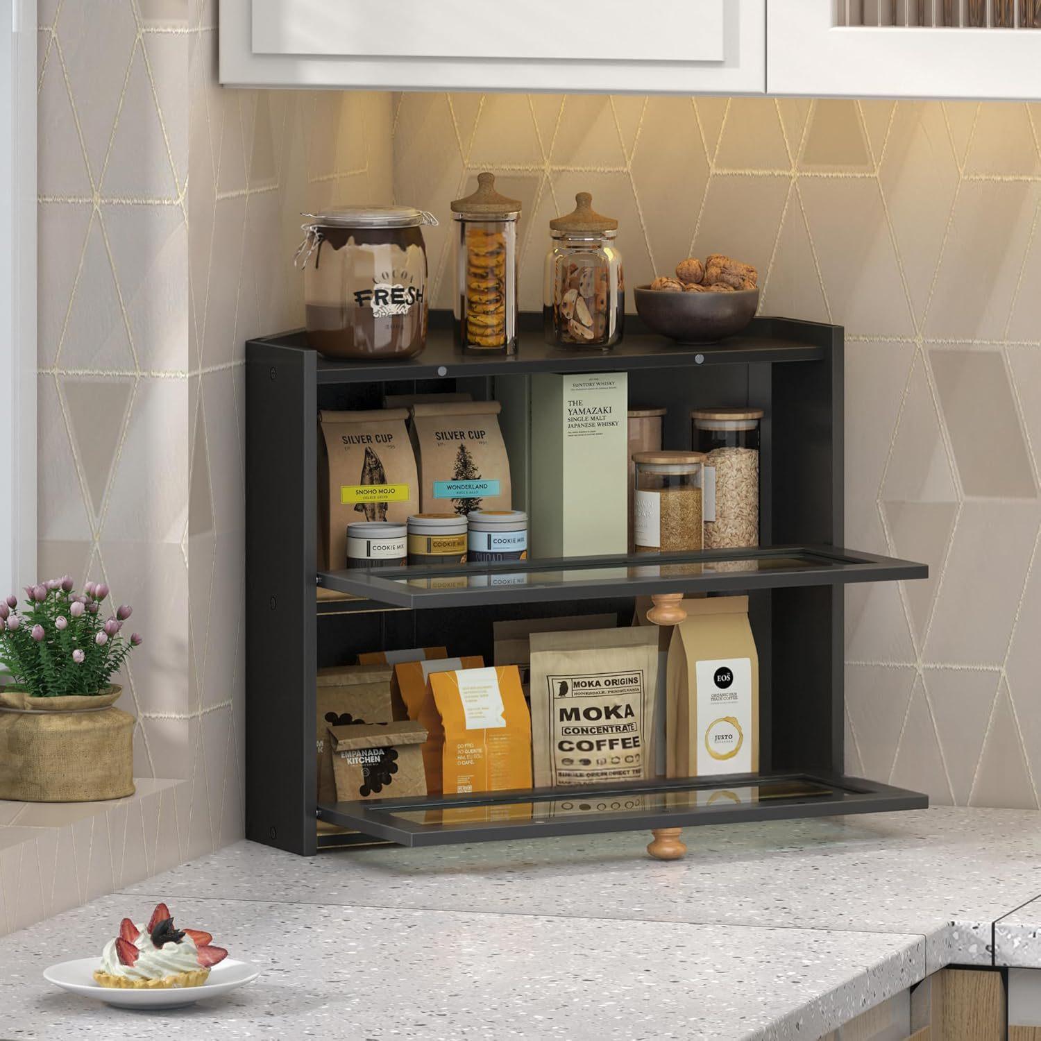 In-stock Wooden Double-layer Bread Storage Box
