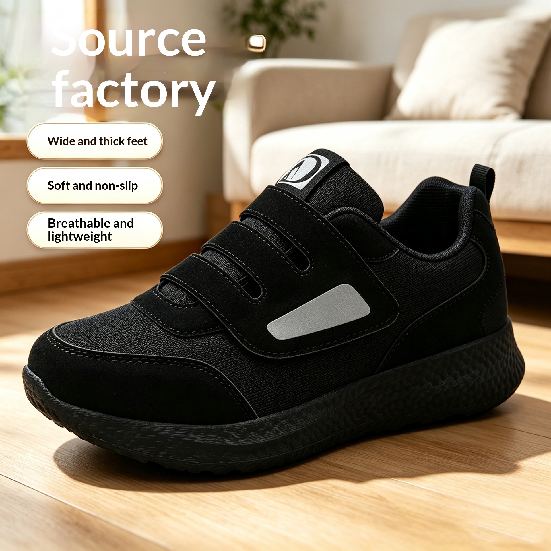 Bunion-friendly Senior Shoes Unisex Casual Sneakers