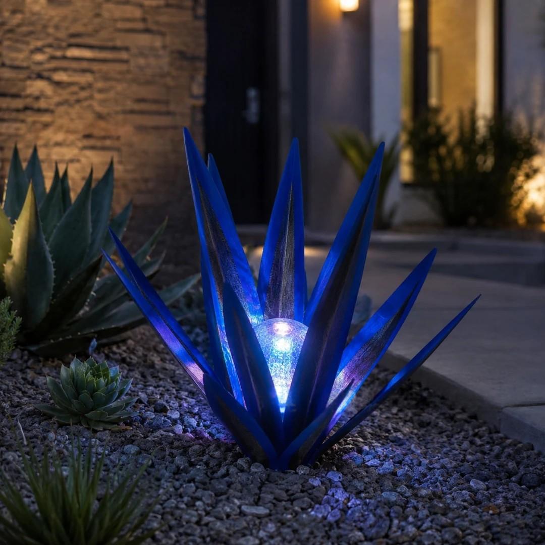 Solar-Powered Agave-Shaped Yard Ground Light