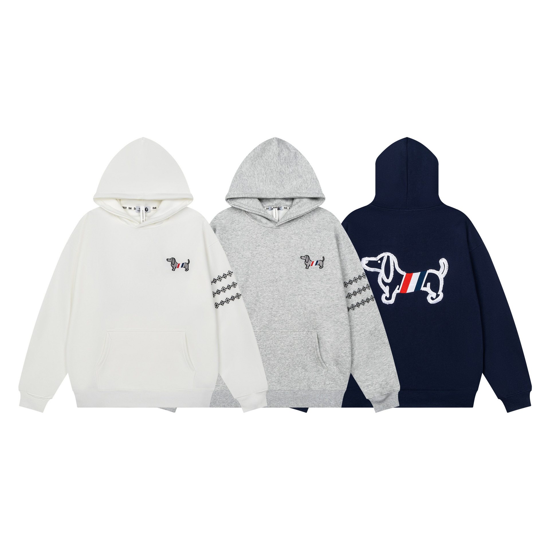 Dachshund Dog Towel Embroidered Hooded Sweatshirt For Men