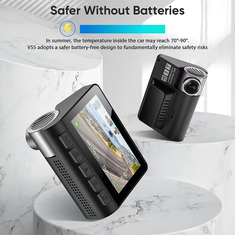 4K HD Dual Lens Dash Cam with Smartphone WiFi