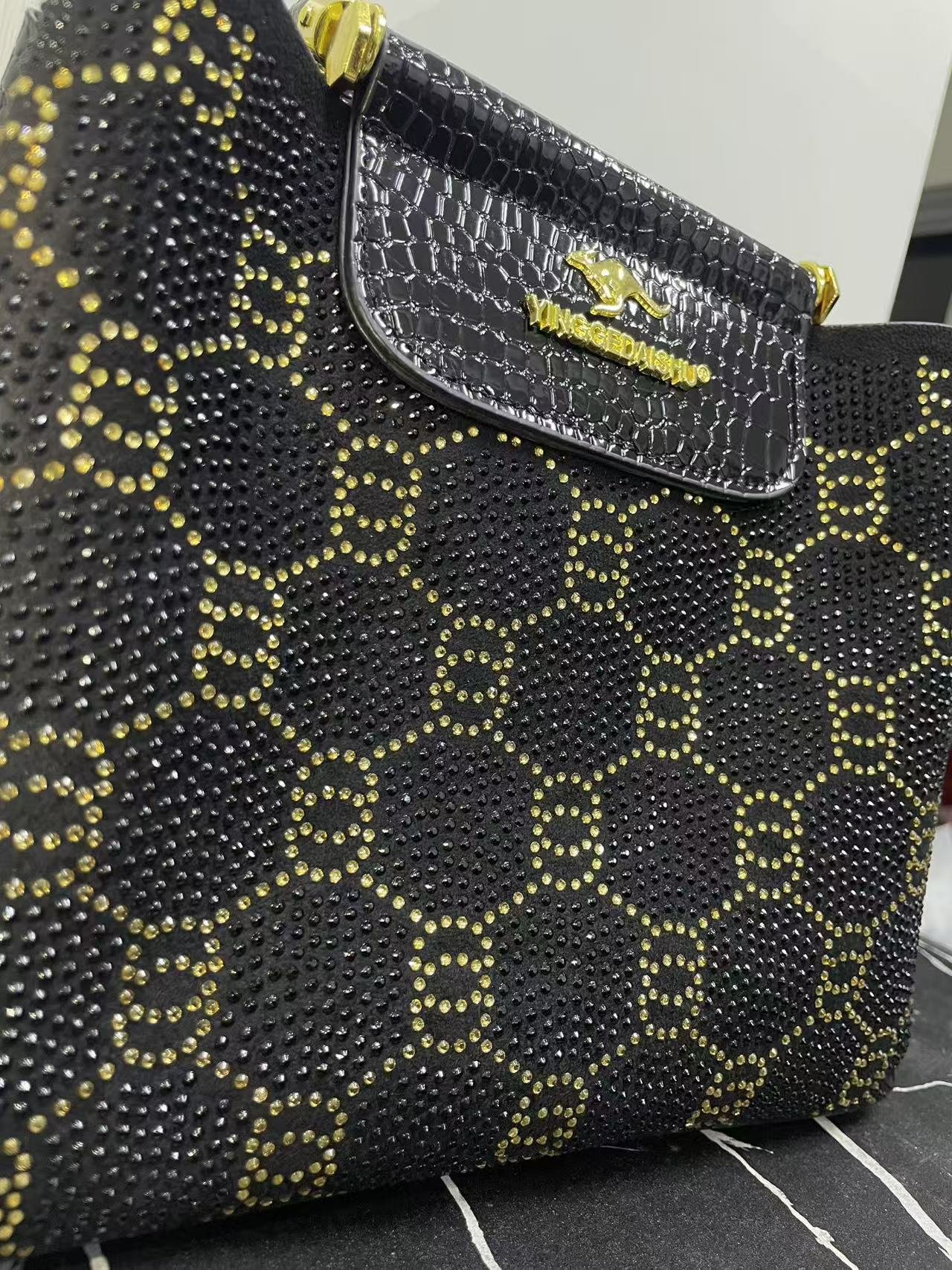 Sac urbain minimaliste à strass — PU, carré vertical 2