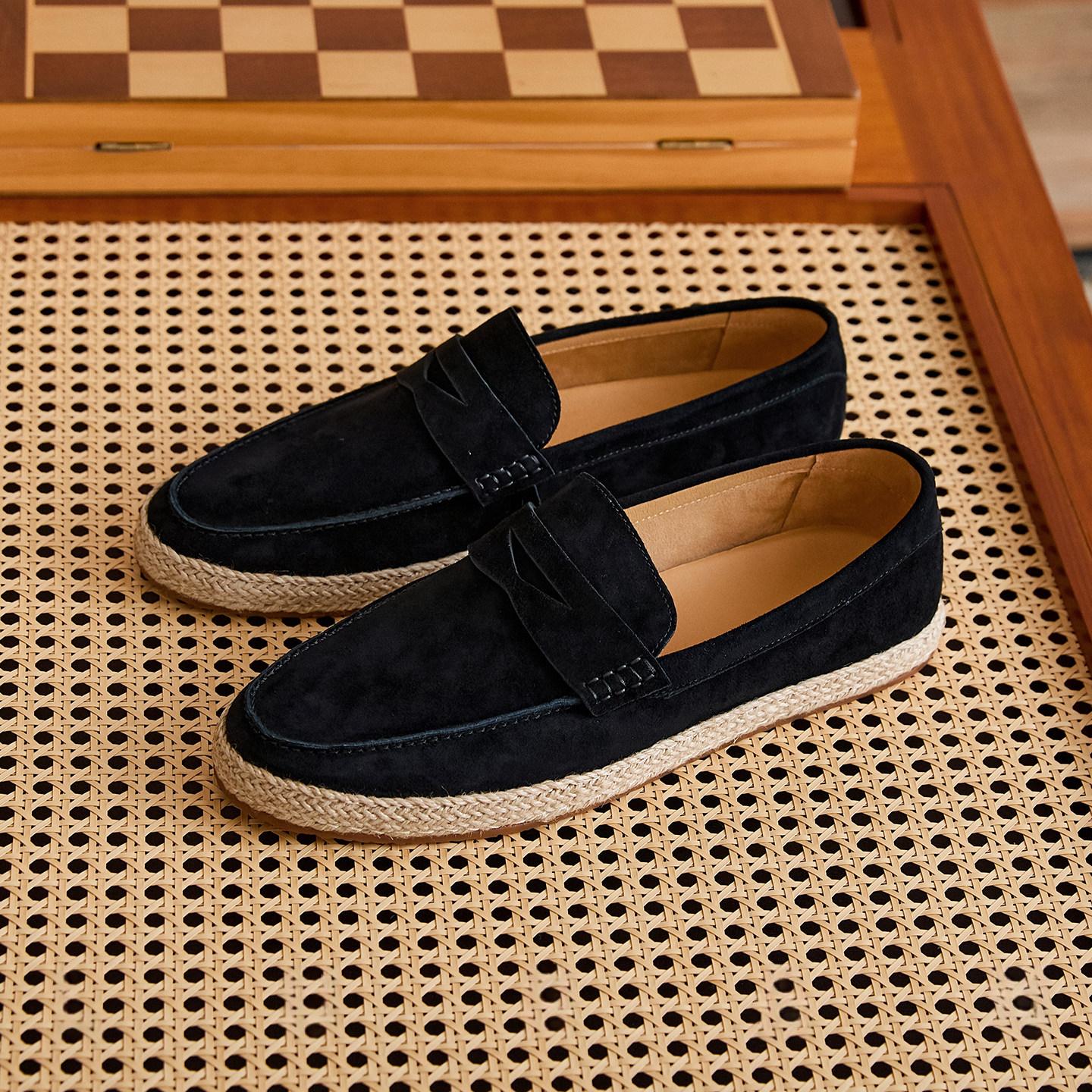 Retro Sheepskin Slip-on Mens Loafers