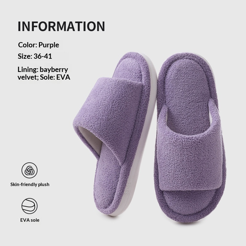 Open-toe Cotton Slippers For Women Breathable For Indoor Use In Spring And Autumn