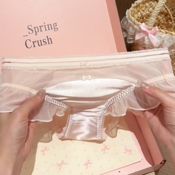 Lace Panties Womens Satin Patchwork Sexy Thong