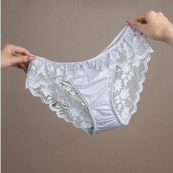 Lace-trimmed Womens Briefs Satin-smooth For Summer