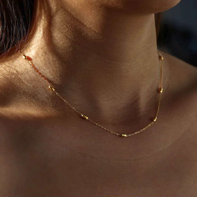 Unisex Chains Print Necklace With Electroplated 316 Stainless Steel