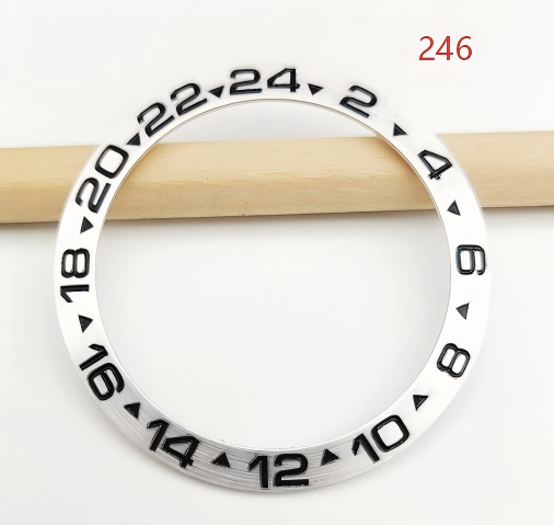 Watch Accessory 38mm Silver Bezel, Replacement For The Black And Green Submariner Case, Outer Bezel Ring 7