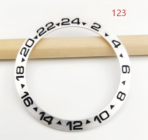 Watch Accessory 38mm Silver Bezel, Replacement For The Black And Green Submariner Case, Outer Bezel Ring 2