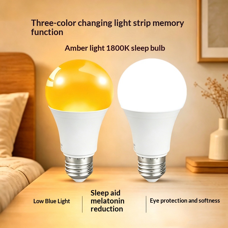 LED Bulb With Flicker-free, Three-color Dimming, And Energy-saving Design