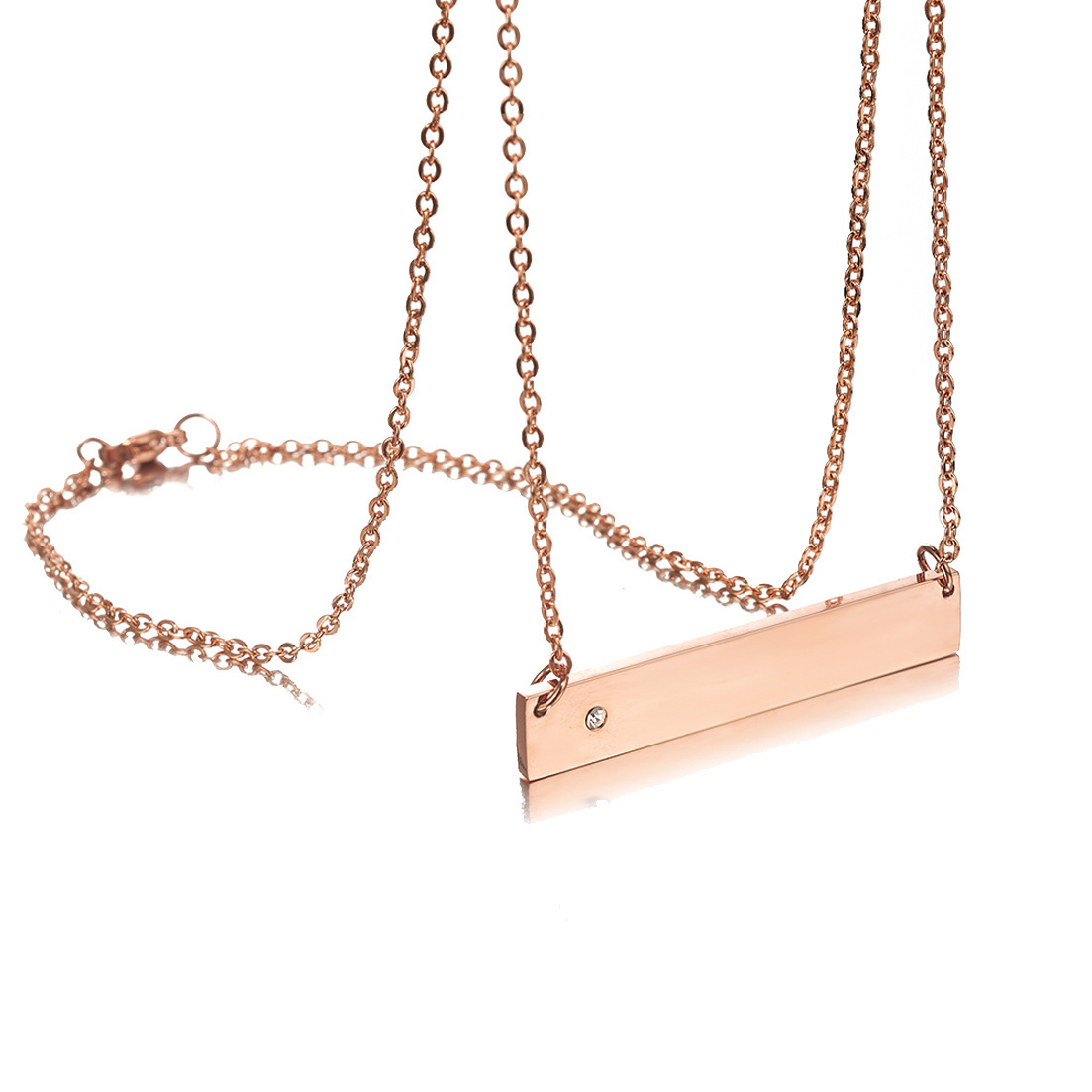 Women's Necklace Fashion DIY Name Logo Engraved Choker Chain 1