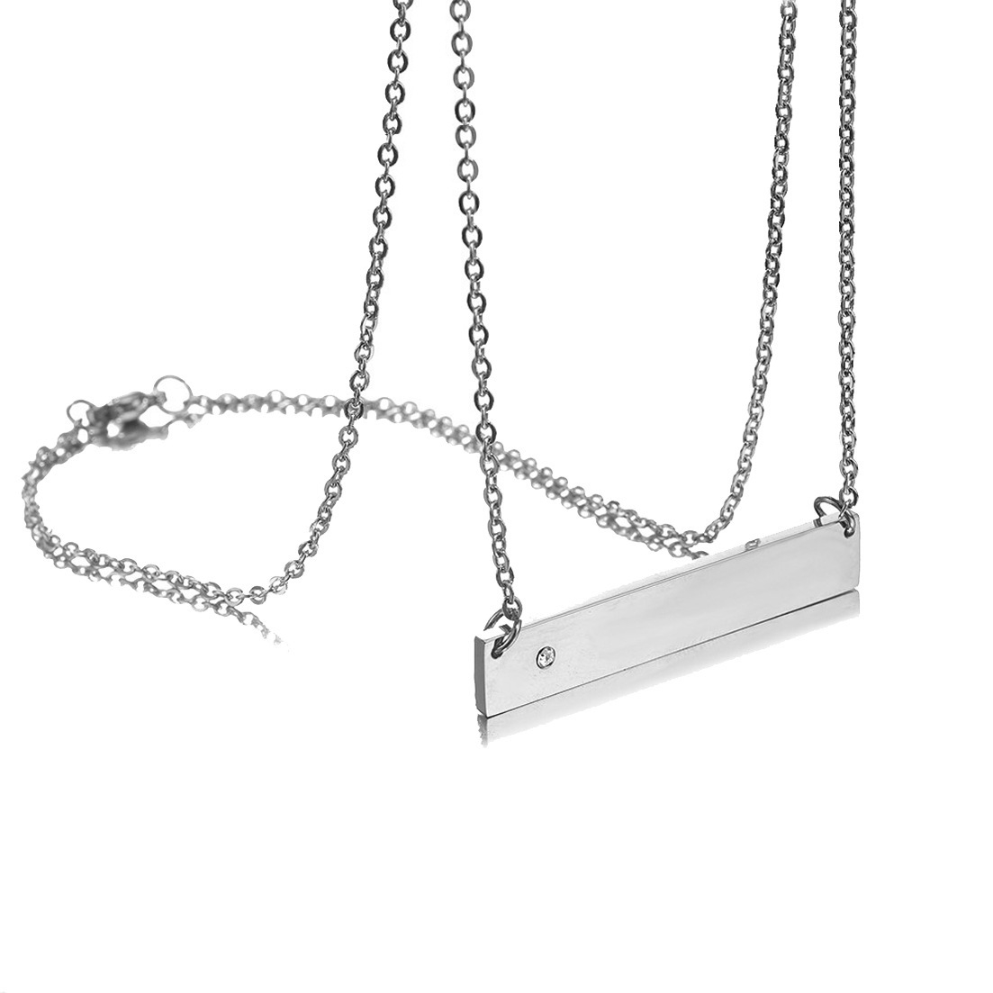 Women's Necklace Fashion DIY Name Logo Engraved Choker Chain 2